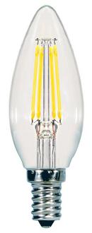 SATCO Clear C11 LED Bulb Candelabra E-12 Base 3000 Kelvin 360 Degree Dimmable 