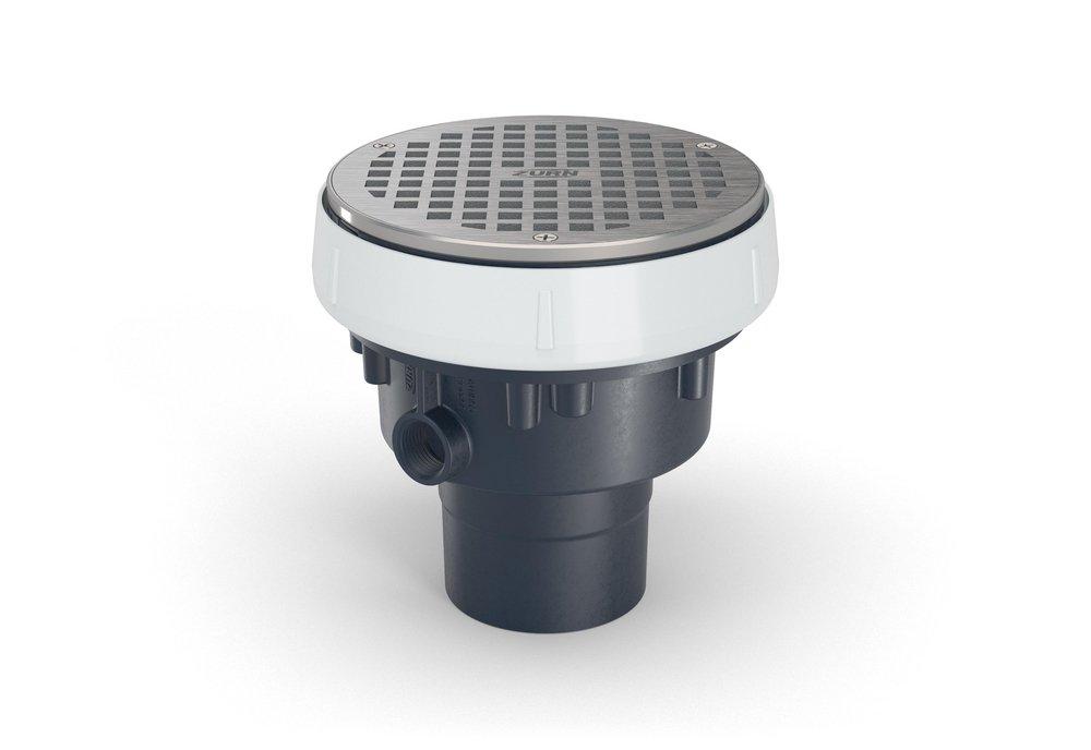 Zurn Nickel Bronze Solvent Weld PVC Slab On Grade Drain in 6 in. Nickel Bronze Head 