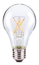 SATCO Warm White A19 LED Bulb Medium E-26 Base 2700 Kelvin 360 Degree Dimmable 120V with Clear Glass 