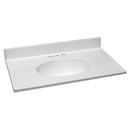 31 x 19 in. 3-Hole 1-Bowl Cultured Marble Vanity Top in Solid White