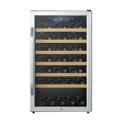 20 in. 44 Bottles Wine Cooler in Black/Stainless Steel