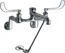 Double Wristblade Handle Manual Sink Faucet in Polished Chrome