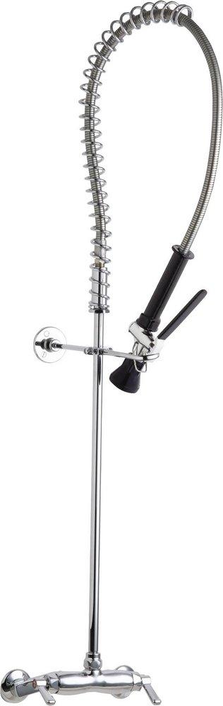 Chicago Faucets Polished Chrome 1 gpm 3 Hole Pre-rinse Fitting Spray Valve with Double Lever Handle 