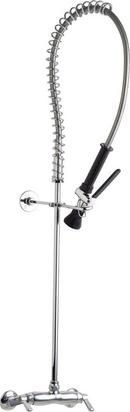 1 gpm 3 Hole Pre-rinse Fitting Spray Valve with Double Lever Handle in Chrome Plated