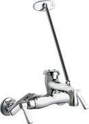 Chicago Faucets Polished Chrome Two Lever Handle Wall Mount Service Faucet 
