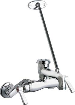 Two Lever Handle Wall Mount Service Faucet in Chrome Plated