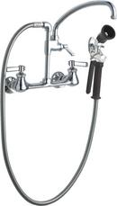 Chicago Faucets Polished Chrome Two Lever Handle Wall Mount Service Faucet 