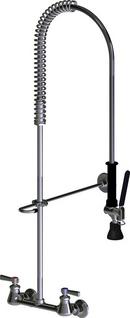 Chicago Faucets Polished Chrome Two Handle Lever Wall Mount Food Service Faucet 