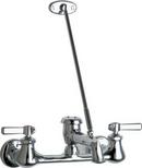 Chicago Faucets Chrome Plated Two Handle Lever Wall Mount Service Faucet 