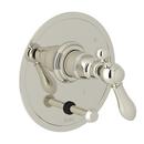Wall Mount Pressure Balancing Trim with Single Metal Lever Handle and Diverter for RCT-2 Rough Valve in Polished Nickel