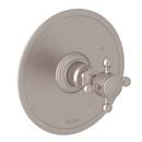 ROHL® Satin Nickel Tub and Shower Pressure Balancing Valve Trim with Brass Single Cross Handle (Less Diverter)
