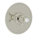 Wall Mount Pressure Balancing Trim with Single Cross Handle (Less Diverter) for RCT-1 Rough Valve in Polished Nickel