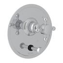 ROHL® Polished Chrome Tub and Shower Pressure Balancing Valve Trim Set with Metal Single Cross Handle and Diverter