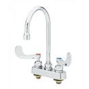 Two Handle Wristblade Deck Mount Service Faucet in Polished Chrome