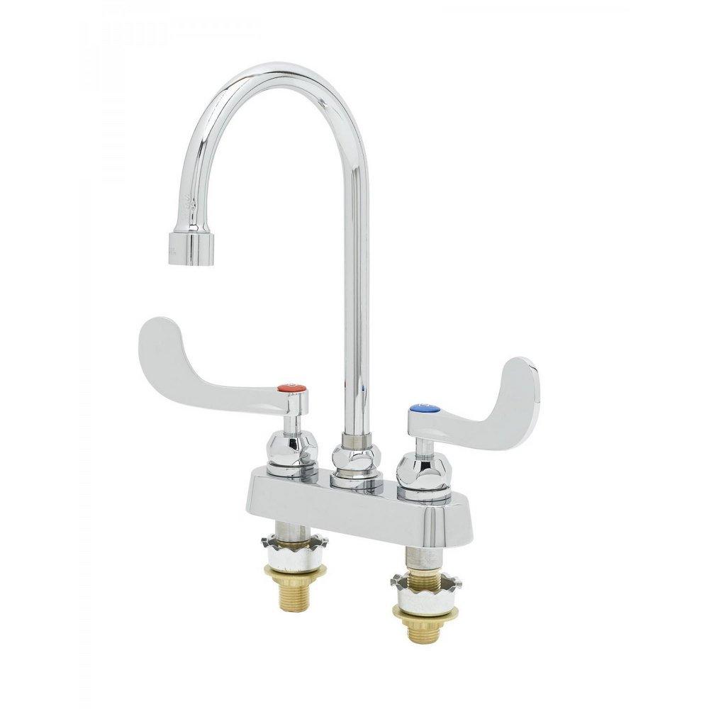 T&S Brass WORKBOARD FAUCET 4 DECK MOUNT 6 SWIVEL GN 1.5 GPM VR OUTLET 4 HANDLES XS SHANKS 