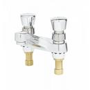 T&S Brass Polished Chrome Two Handle Metering Bathroom Sink Faucet 
