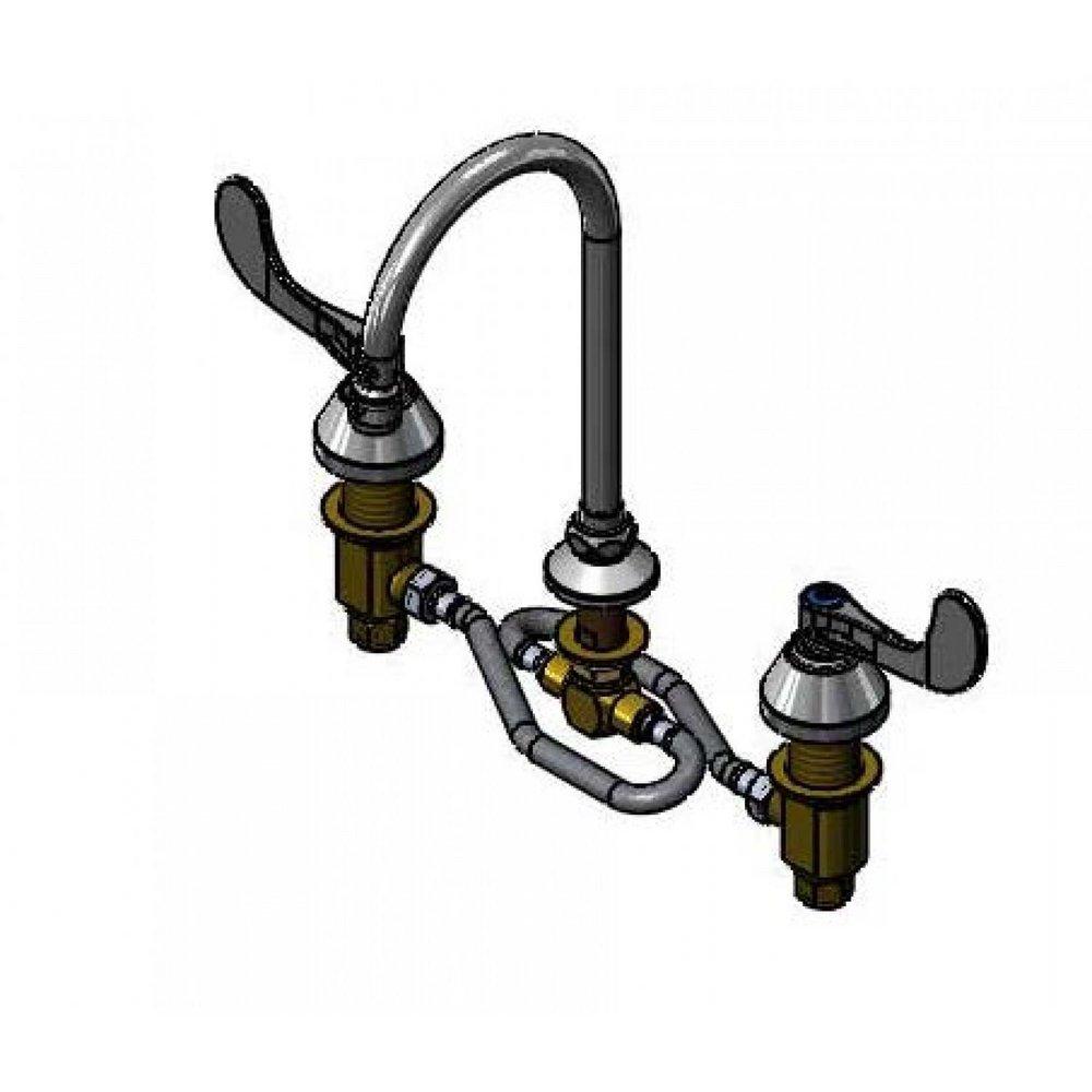 T&S Brass MEDICAL FAUCET 12 FLEX LINES CERAMAS SWIVEL GOOSENECK 0.5 GPM VR NON-AERATED DEVICE 