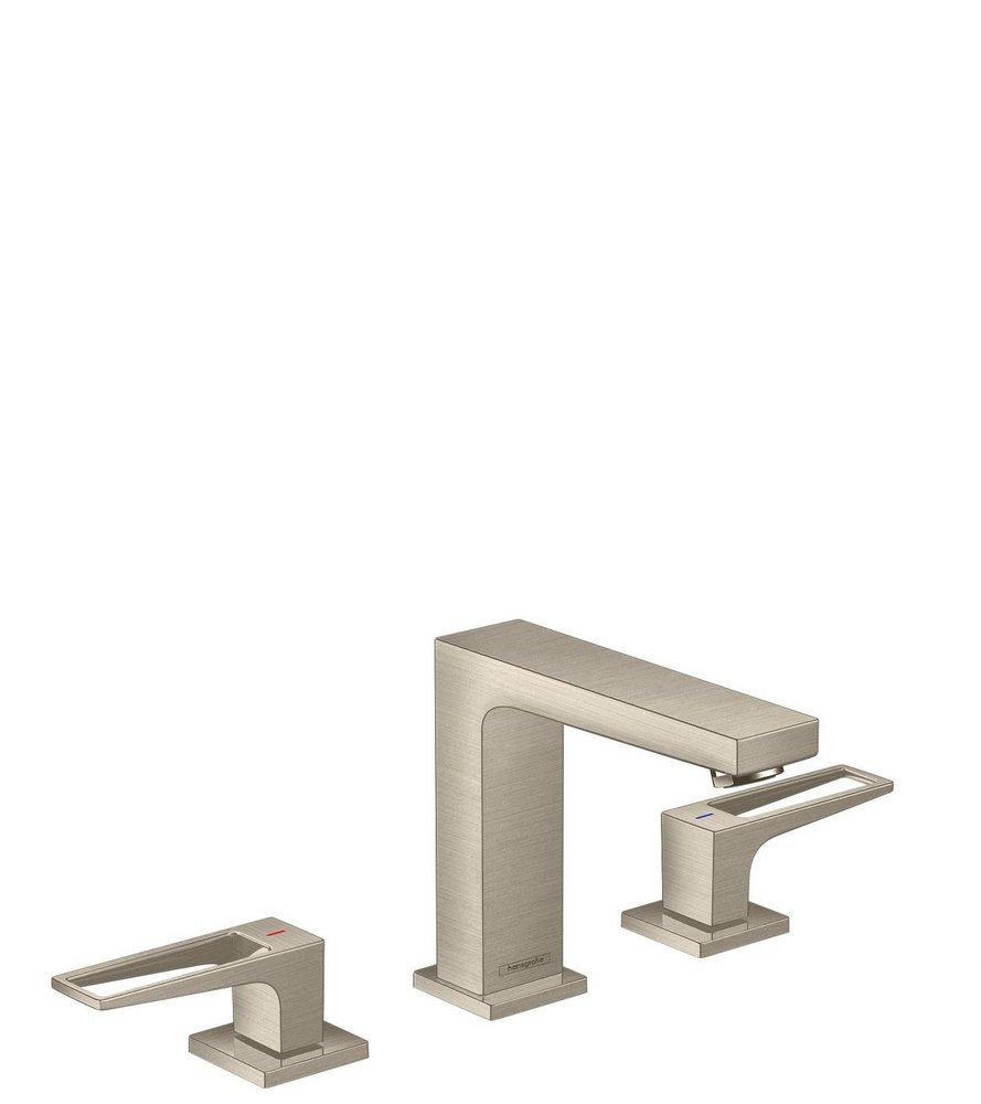 Hansgrohe Brushed Nickel Deck Mount Bathroom Sink Faucet with Double Loop Handle 