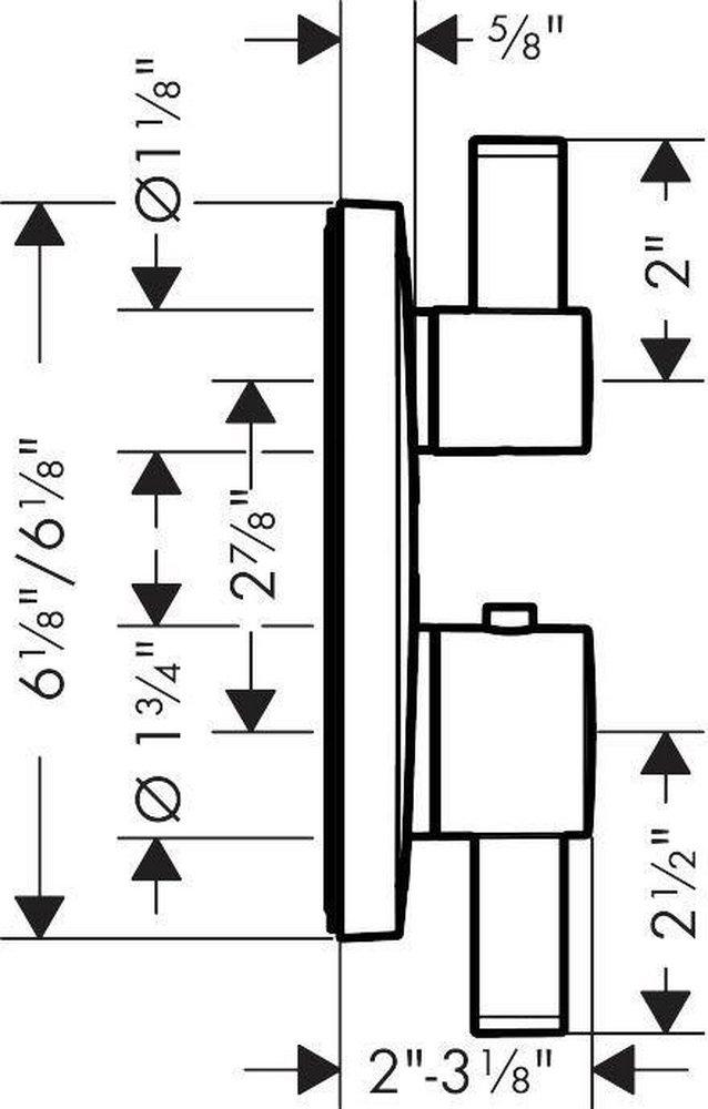Hansgrohe Brushed Nickel Two Handle Bathtub & Shower Faucet (Trim Only) 