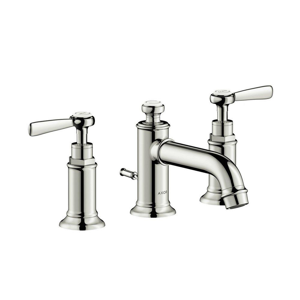 Two Handle Widespread Bathroom Sink Faucet in Polished Nickel 