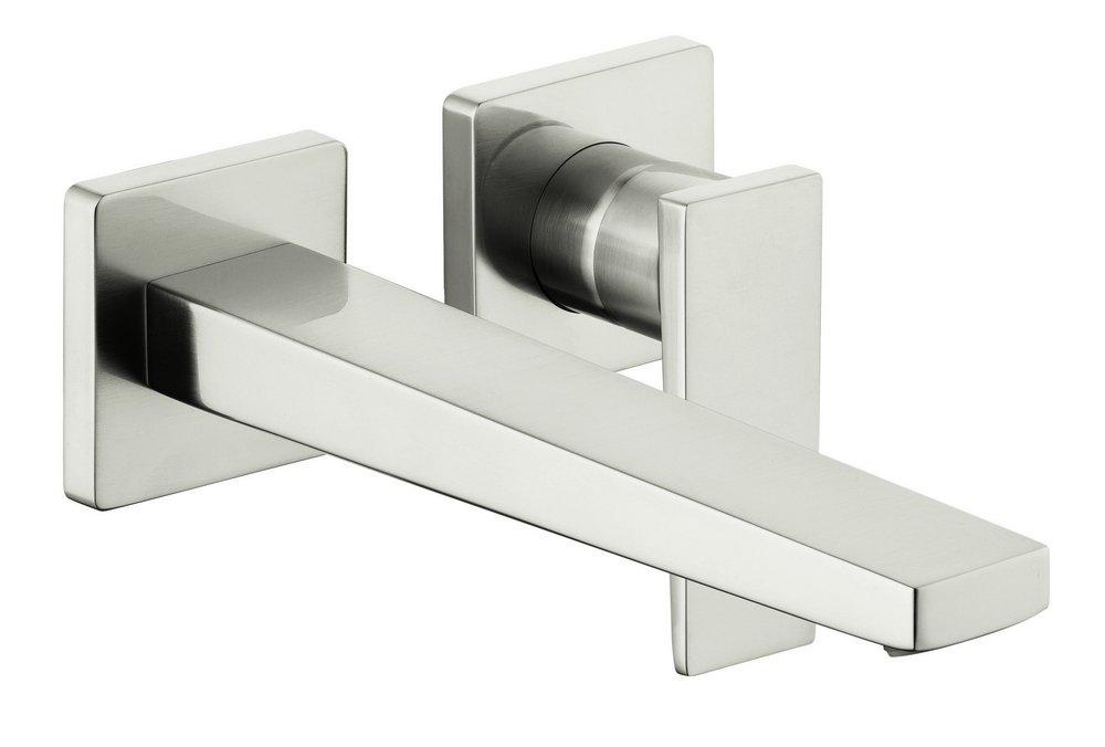 Hansgrohe Brushed Nickel Wall Mount Bathroom Sink Faucet with Single Lever Handle 