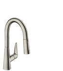 Single Handle Pull Down Kitchen Faucet in Steel Optic