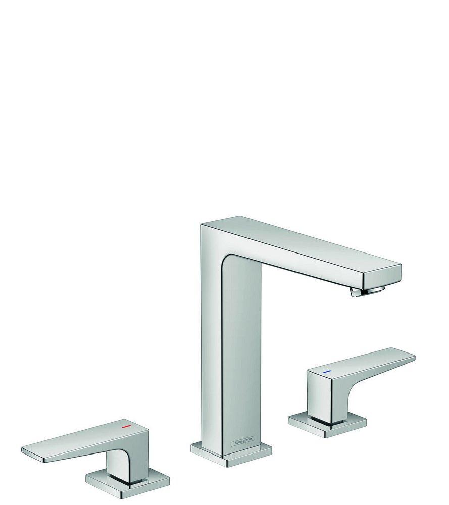 Hansgrohe Polished Chrome Deck Mount Bathroom Sink Faucet with Double Lever Handle 