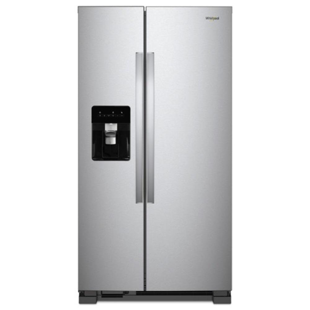 Whirlpool Monochromatic Stainless Steel 32-3/4 in. 21 cu. ft. Side-By-Side Full Refrigerator 