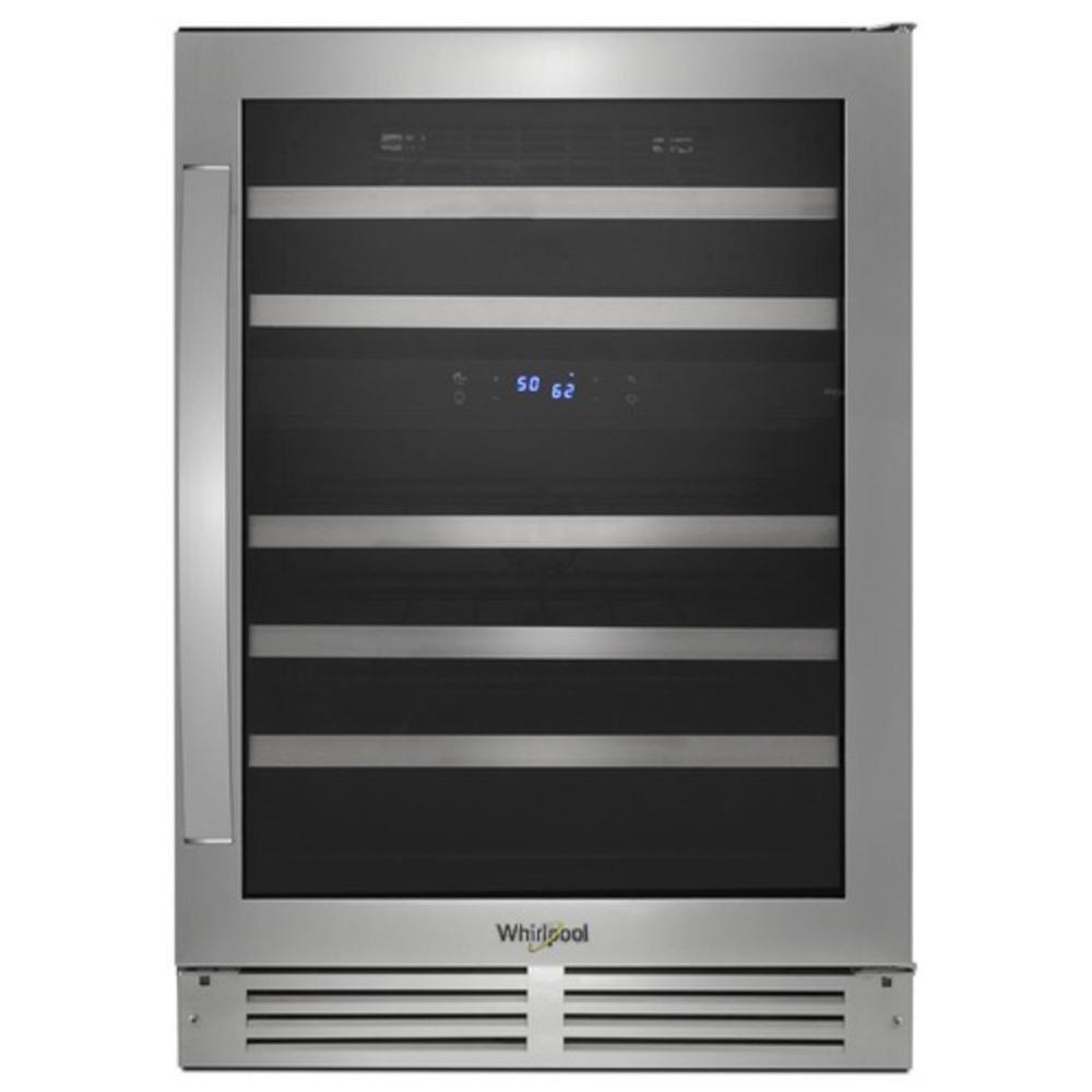 Whirlpool Stainless Steel 23-13/16 in. 46 Bottles Wine Cooler 