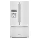 KitchenAid White 35-11/16 in. 19.03 cu. ft. Bottom Mount Freezer French Door Refrigerator 