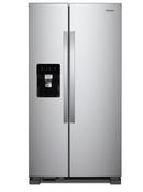 Whirlpool Monochromatic Stainless Steel 35-7/8 in. 25 cu. ft. French Door Side-By-Side Refrigerator