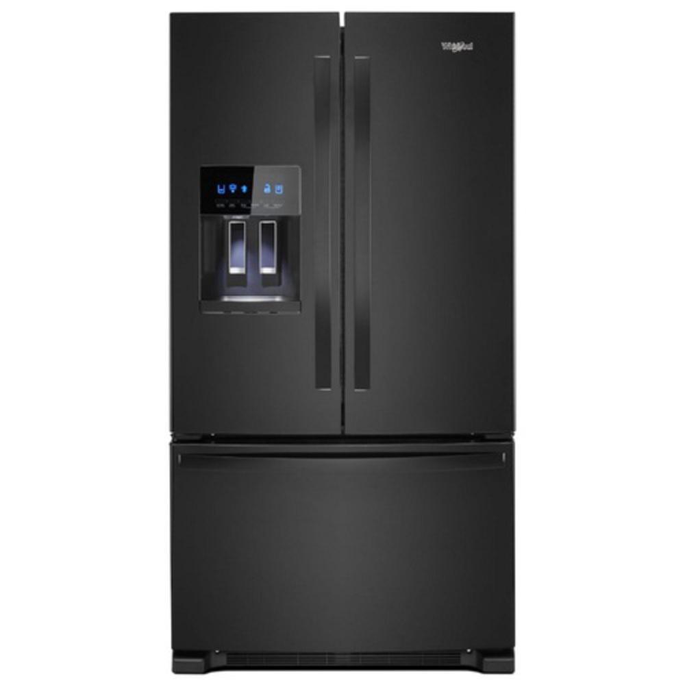 Whirlpool Black 35-5/8 in. 25 cu. ft. French Door and Full Refrigerator 