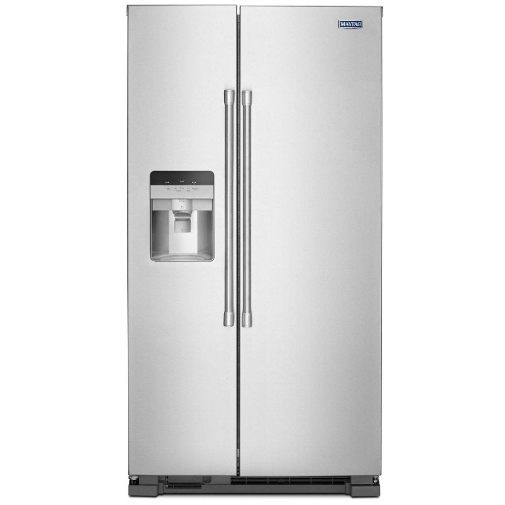 Maytag Fingerprint Resistant Stainless Steel 35-7/8 in. 24.51 cu. ft. Side-By-Side Refrigerator 
