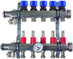 1-1/4 x 1 in. Union x FPT 100# 6-Outlet Stainless Steel Valve Manifold