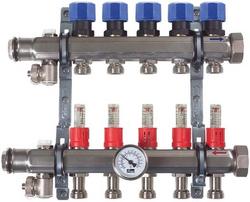 1-1/4 x 1 in. Union x FPT 100# 6-Outlet Stainless Steel Valve Manifold