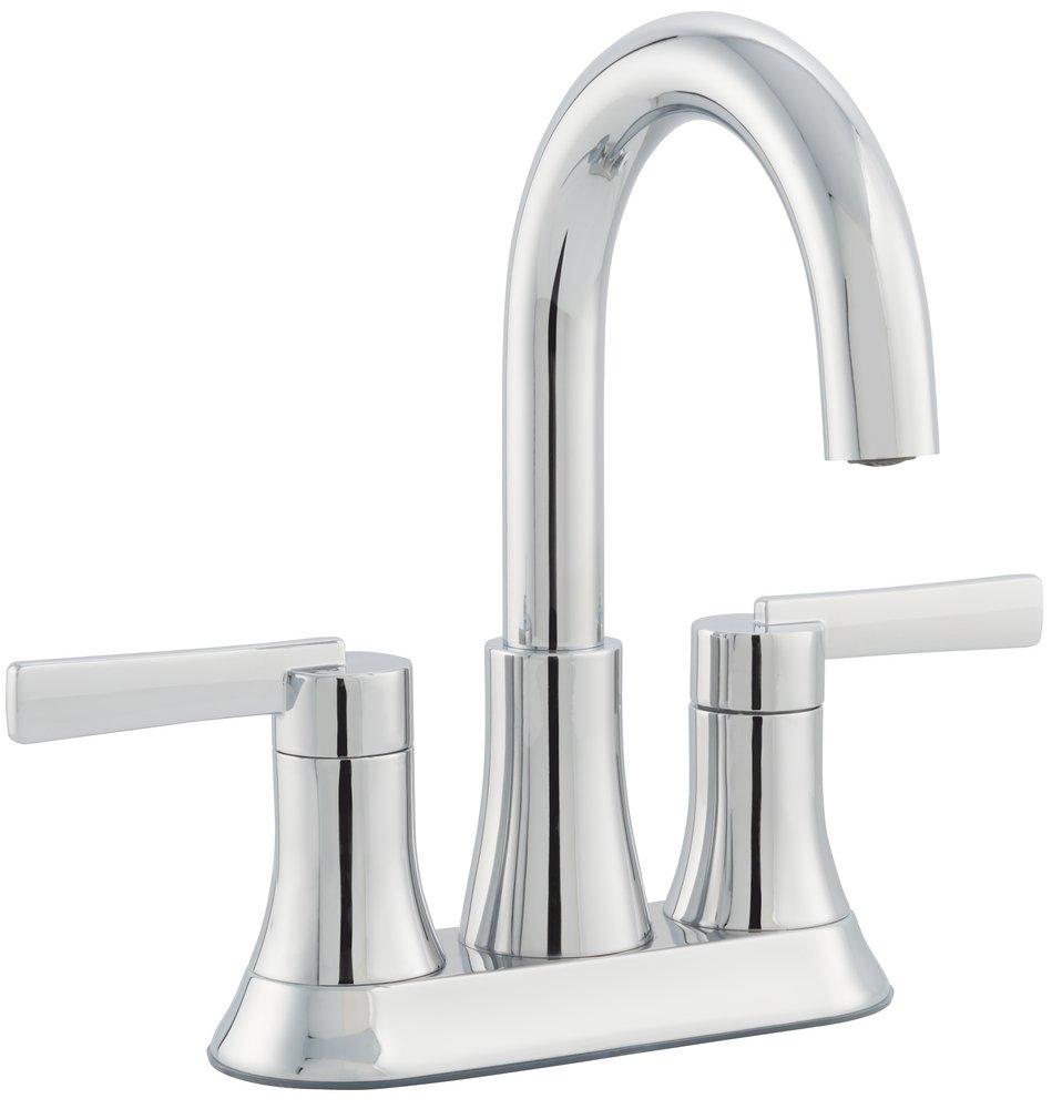 PROFLO® Chrome Two Handle Centerset Bathroom Sink Faucet with Brass Pop-Up Drain Assembly 