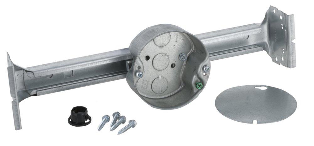 RACO Grey 4-1/4 in. Round Ceiling Fan Box with Brace 