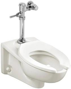 1.1 gpf Elongated Wall Mount Flushometer Toilet in White