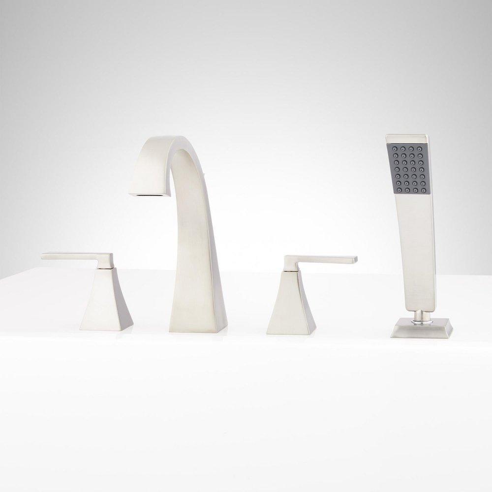 Signature Hardware Brushed Nickel Two Handle Roman Tub Faucet (Trim Only) 