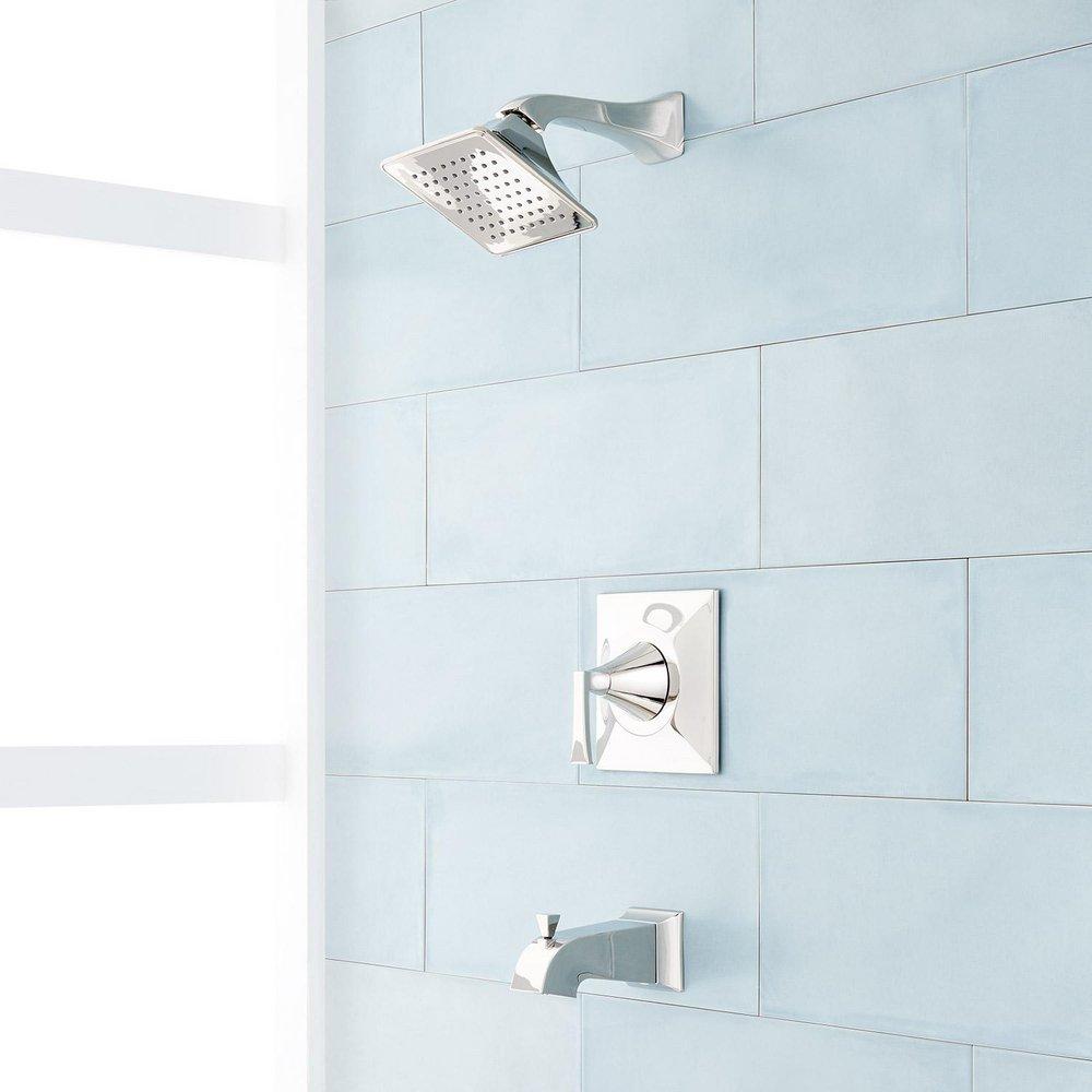 Signature Hardware Polished Nickel Single Handle Single Function Bathtub & Shower Faucet (Trim Only) 