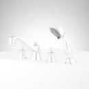 Signature Hardware Chrome 1.8 gpm 4-Hole Deck Mount Roman Tub Faucet with Double Lever Handle and Hand Shower 