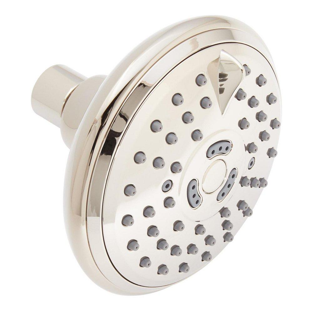 Signature Hardware Polished Nickel 4-1/2 in. Multi Function Full, Massage and Full & Massage Spray Showerhead 