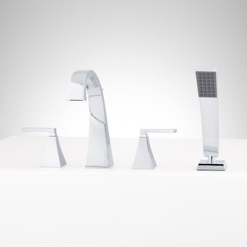 Signature Hardware Chrome Two Handle Roman Tub Faucet (Trim Only) 