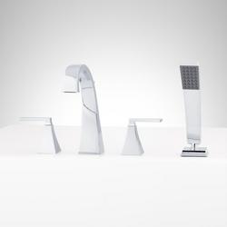 Two Handle Roman Tub Faucet with Hand Shower in Chrome (Trim Only)