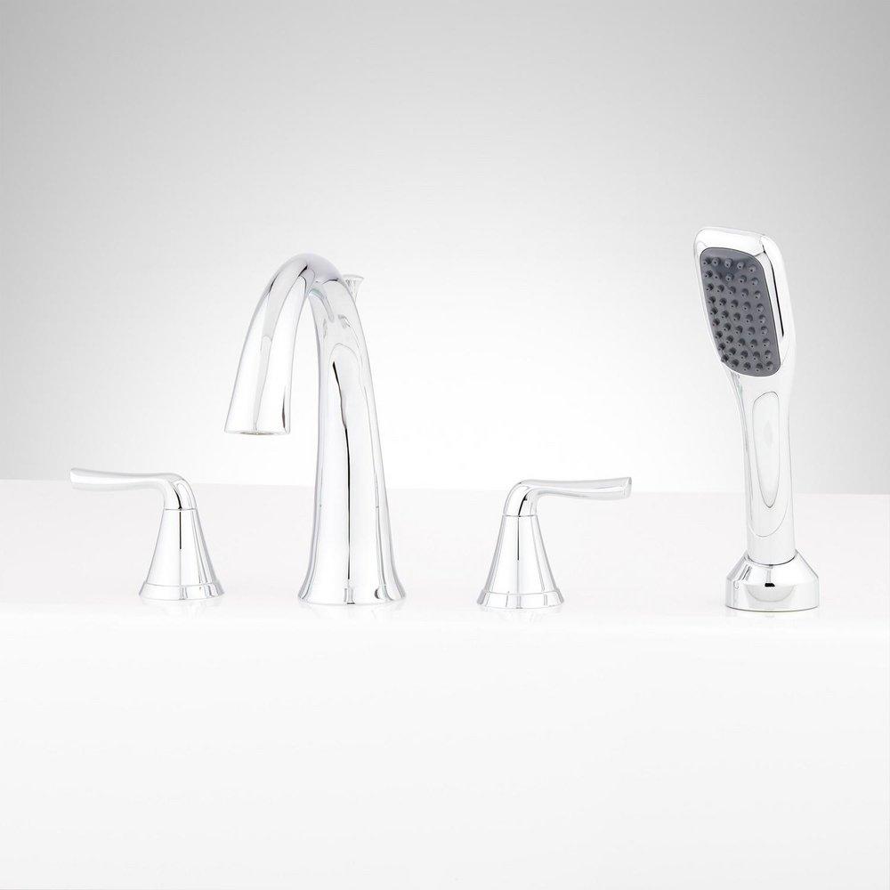 Signature Hardware Chrome Two Handle Roman Tub Faucet (Trim Only) 