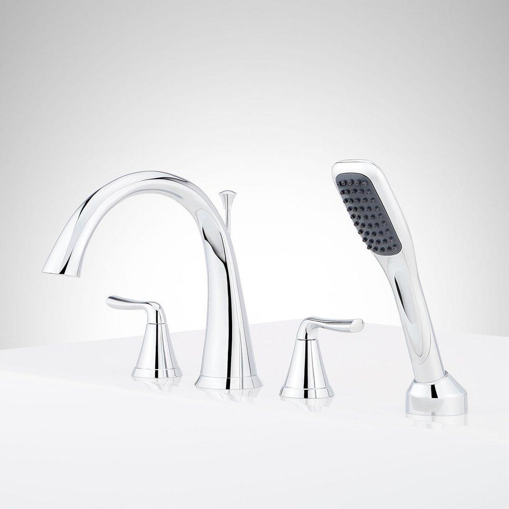 Signature Hardware Chrome Two Handle Roman Tub Faucet (Trim Only) 