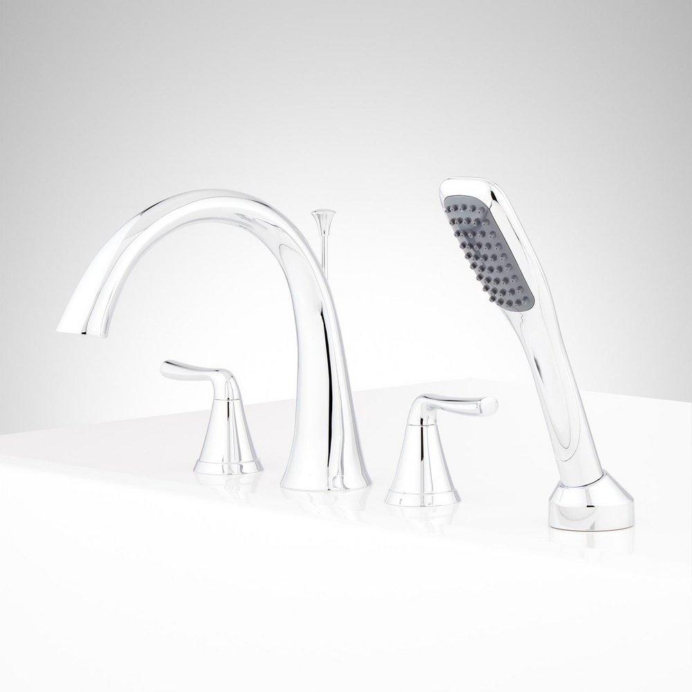 Signature Hardware Chrome Two Handle Roman Tub Faucet (Trim Only) 