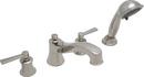 1.8 gpm 4-Hole Deck Mount Roman Tub Faucet with Double Lever Handle and Hand Shower in Oil Rubbed Bronze