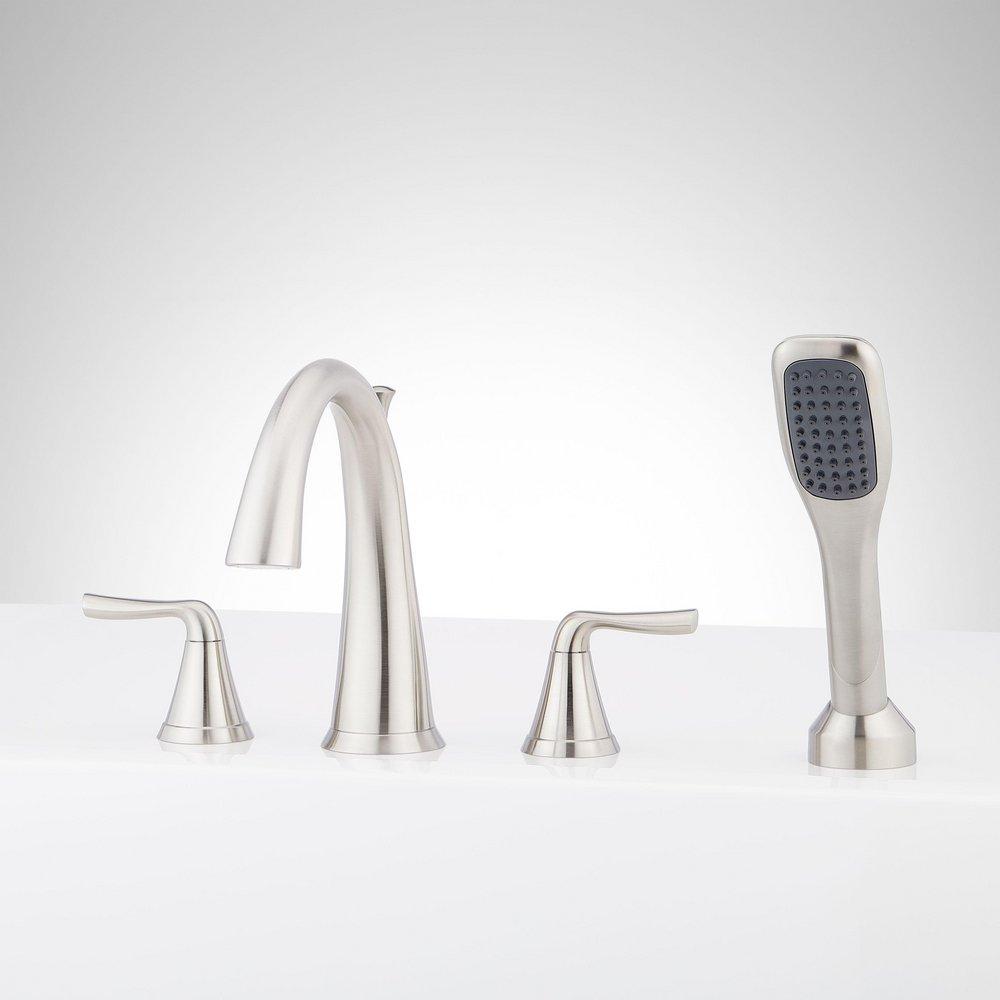 Signature Hardware Brushed Nickel Two Handle Roman Tub Faucet (Trim Only) 