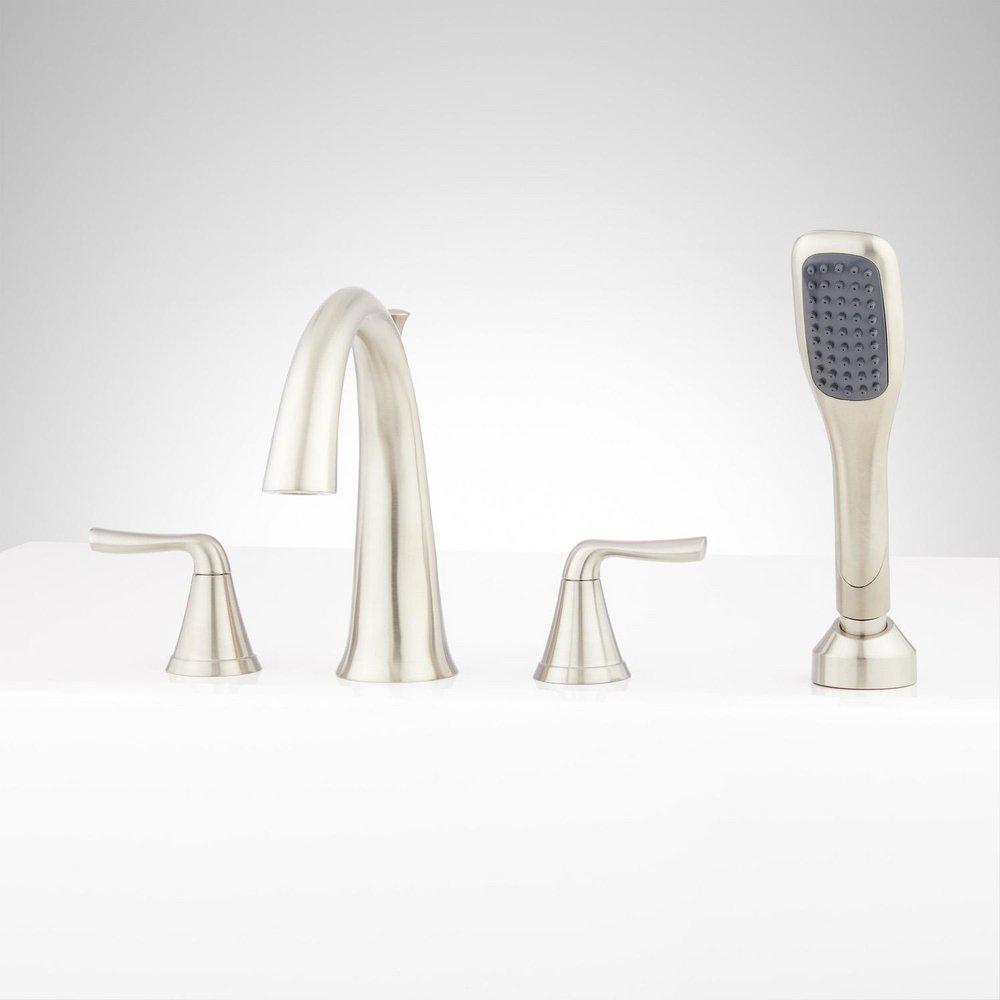 Signature Hardware Brushed Nickel Two Handle Roman Tub Faucet (Trim Only) 